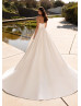 Strapless Beaded Ivory Satin Wedding Dress